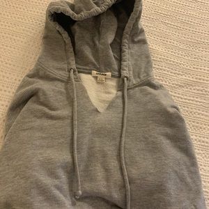Gray v neck hoodie